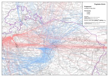 Anflüge von Osten in den empfindlichen Abendstunden bringen viel Fluglärm über dem Osten und stören einen gesunden Schlaf.